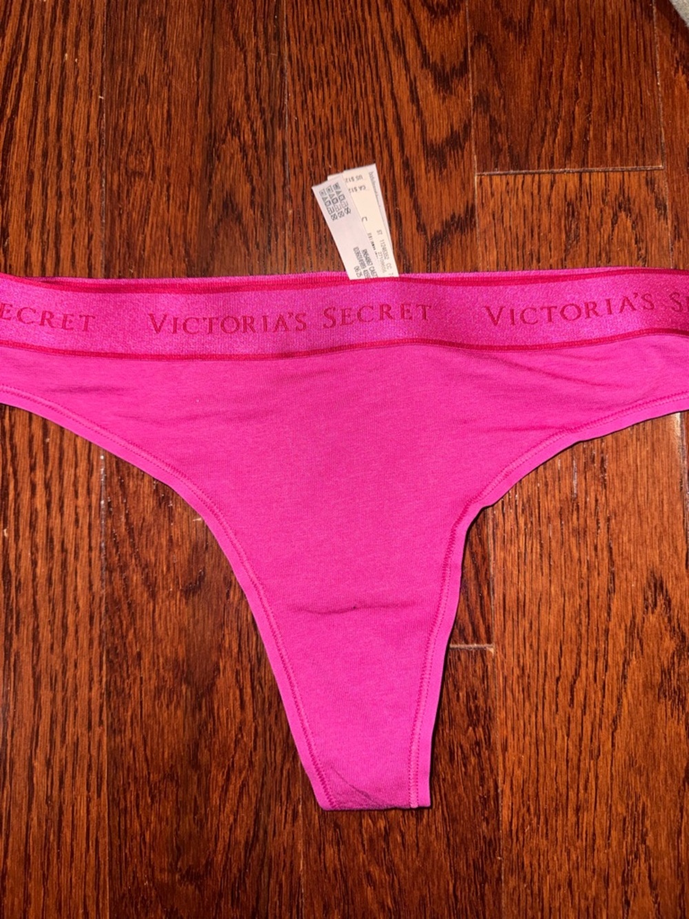 Victoria's Secret Bright Pink Cotton Thong